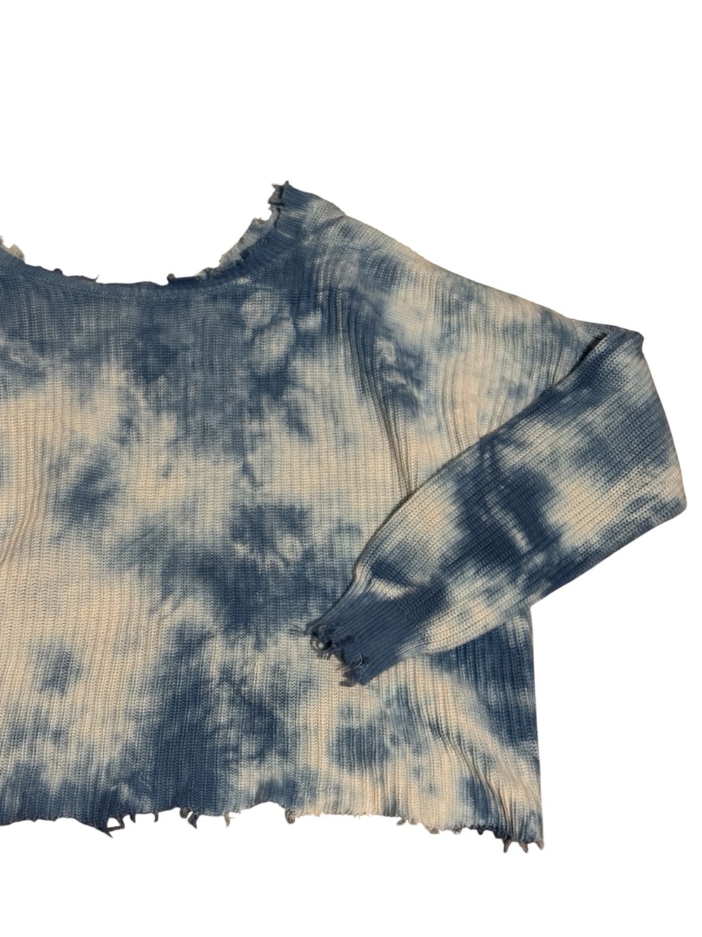 NWOT Vici Women’s Tie-Dye Cropped Distressed Sweater | Festival Boho Coastal